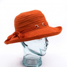 PARKHURST Mujer&apos;s Orange 100% Cotton Wide Brim Soft Foldable Flexible Sun Hat M  eb-47982273